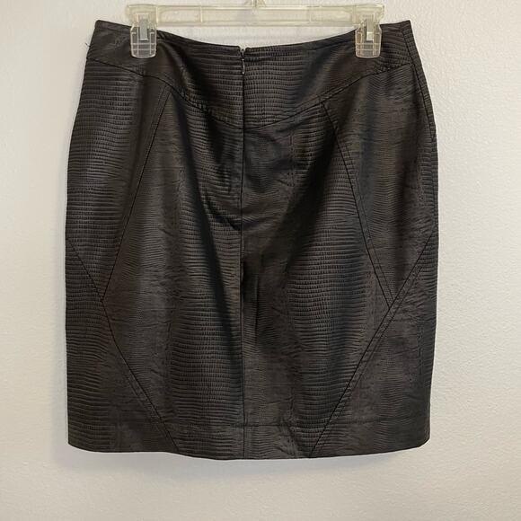 Javier Simorra Textured Faux Leather Pencil Skirt Black - Picture 4 of 4